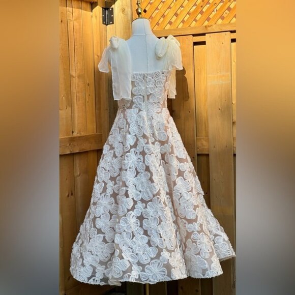 🆕 BRONX & BANCO 🧿 NWOT Sabrina White Bridal Midi Dress, Sz M / US 6 - Picture 8 of 15